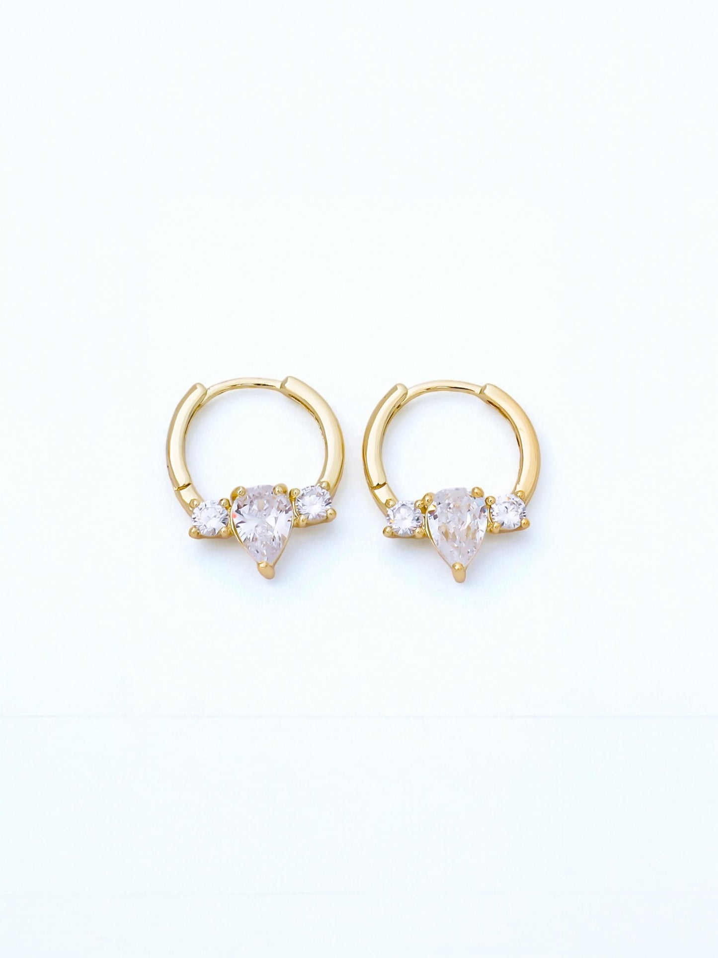CZ Three Cluster Earrings