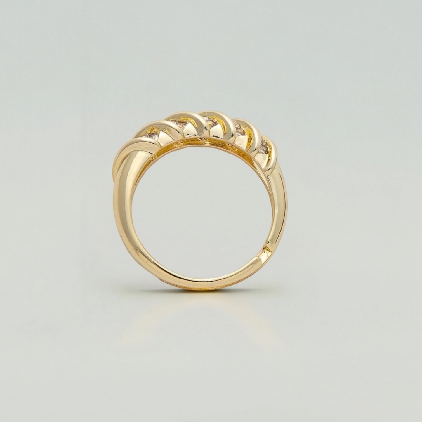 Croissant Clear Baguette CZ Ring