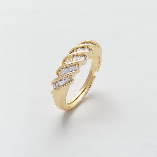 Croissant Clear Baguette CZ Ring