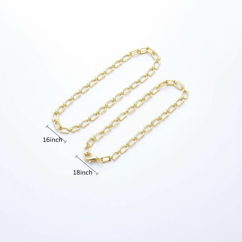 Rectangular Cable Link Chain Necklace