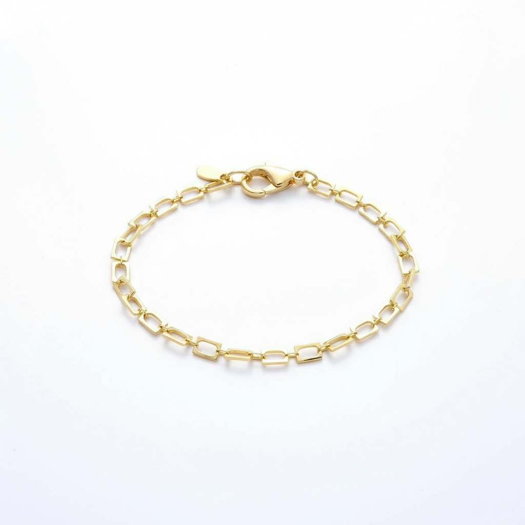 Rectangular Cable Link Chain Bracelet
