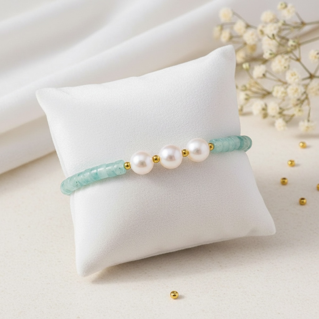 Gemstone Pearl Beaded Bracelet