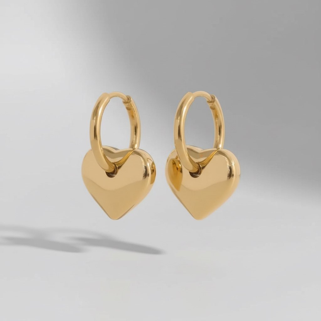 Trendy Heart Drop Hoop Earrings