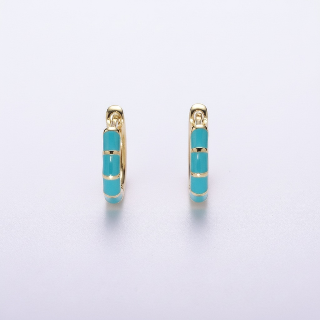 Pastel Teal Huggie Earring