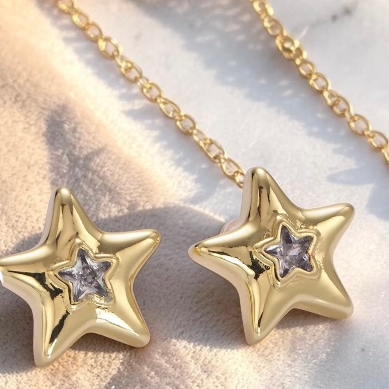 CZ Celestial Star Dome Earring
