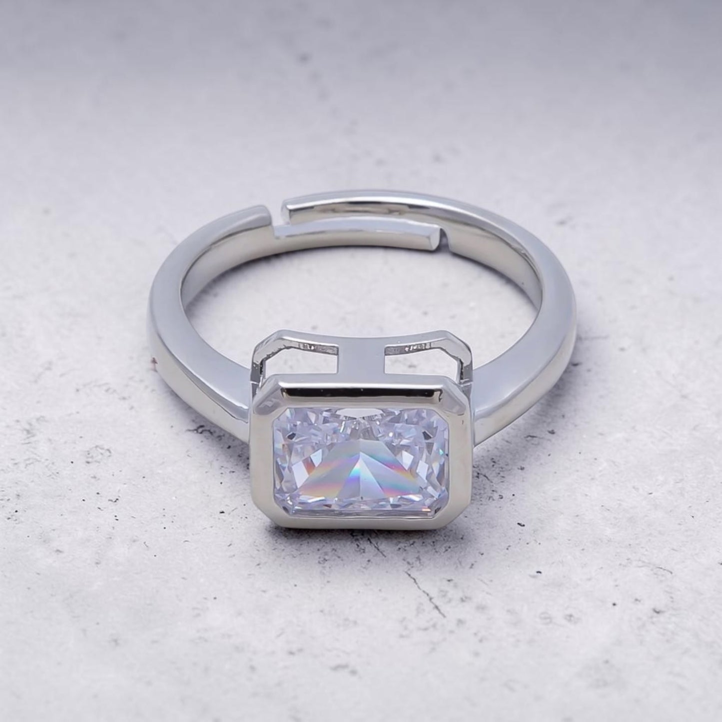 Radiant Square Bezel Ring