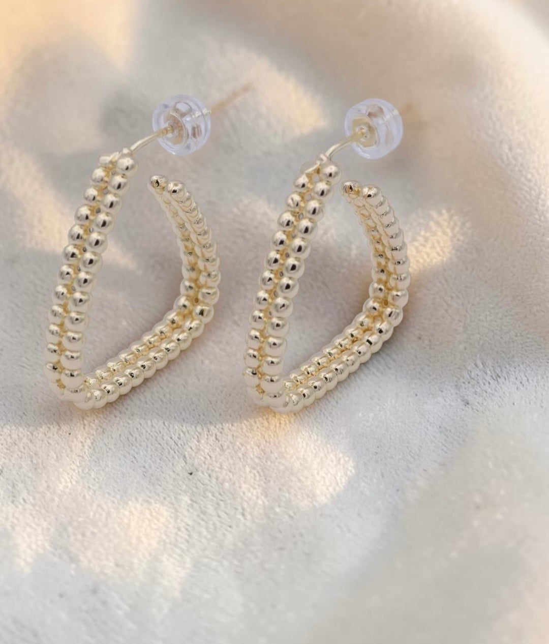 Beaded Geometrical Triangle Shaped Earrings