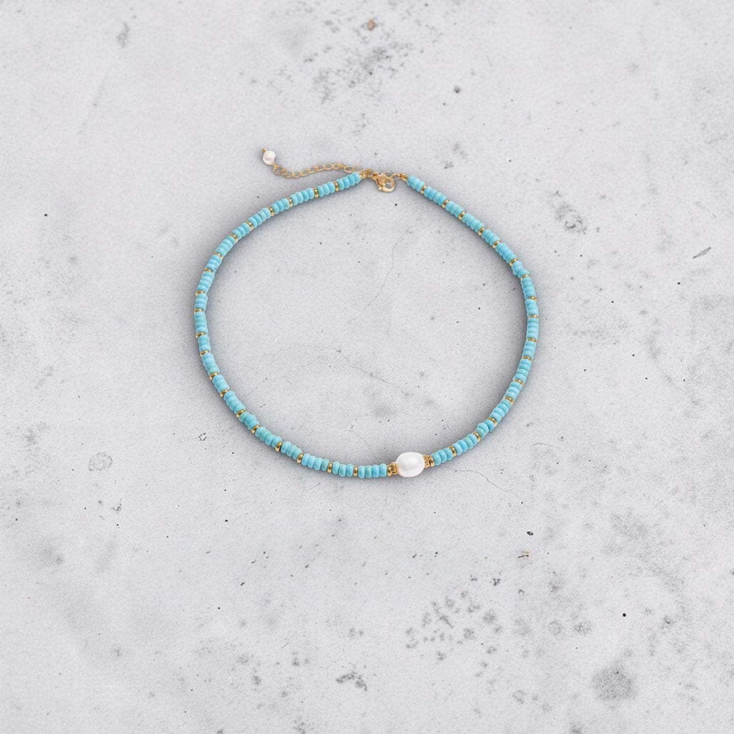 Natural Stone Handmade Beads w/Pearl