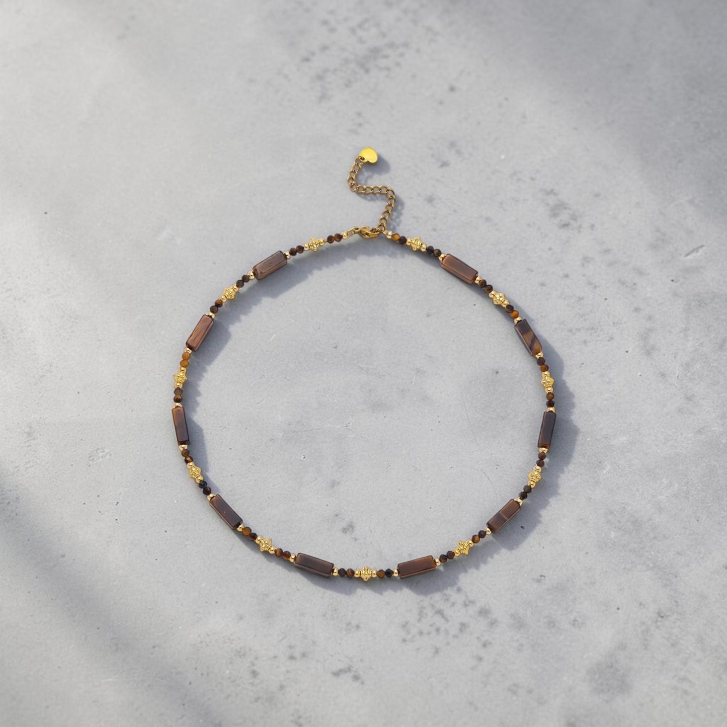 Tiger's Eye Tubular Gemstone Necklace