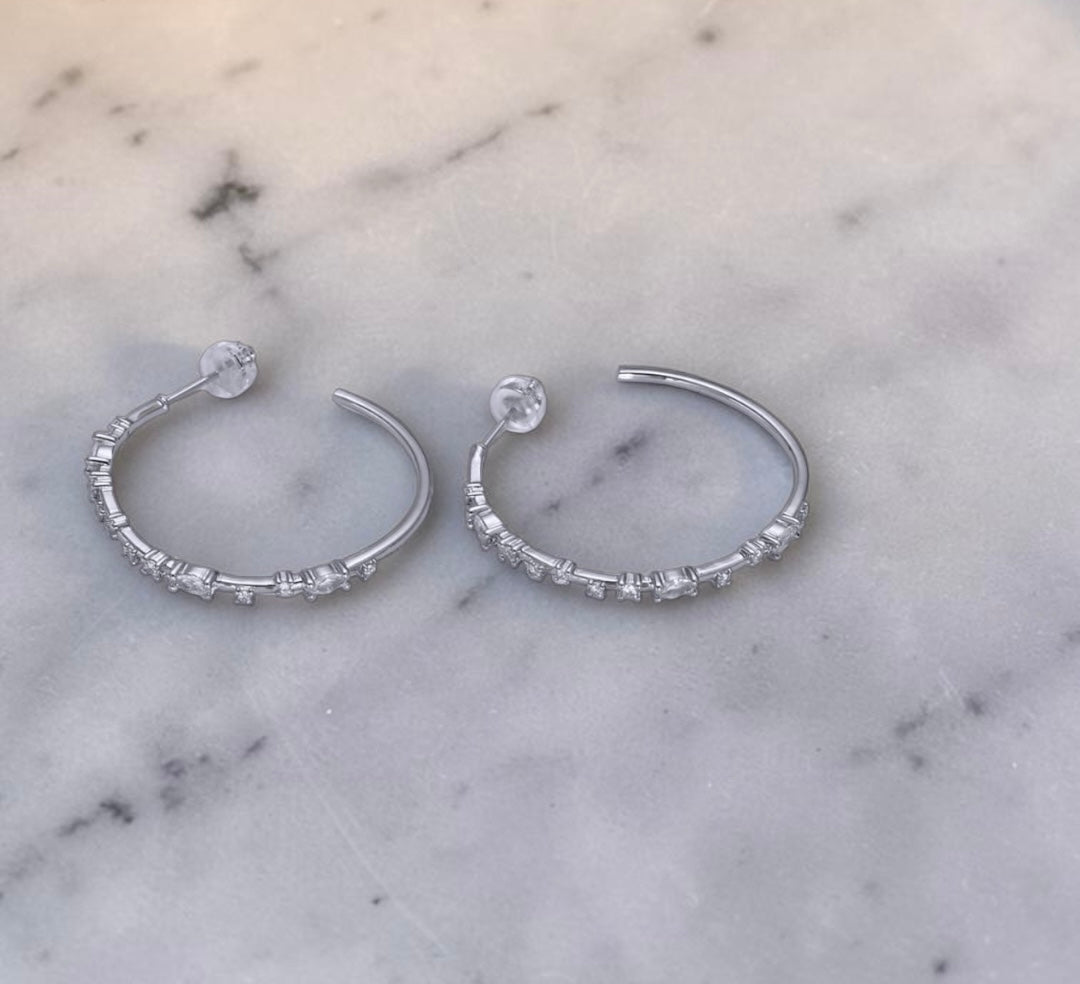 CZ Cluster C-Shaped Hoop