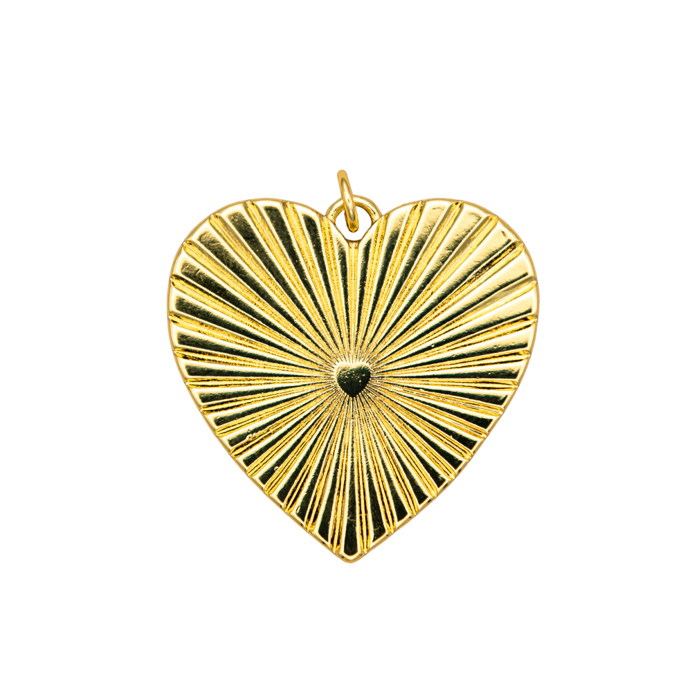 Sunburst Heart Charm