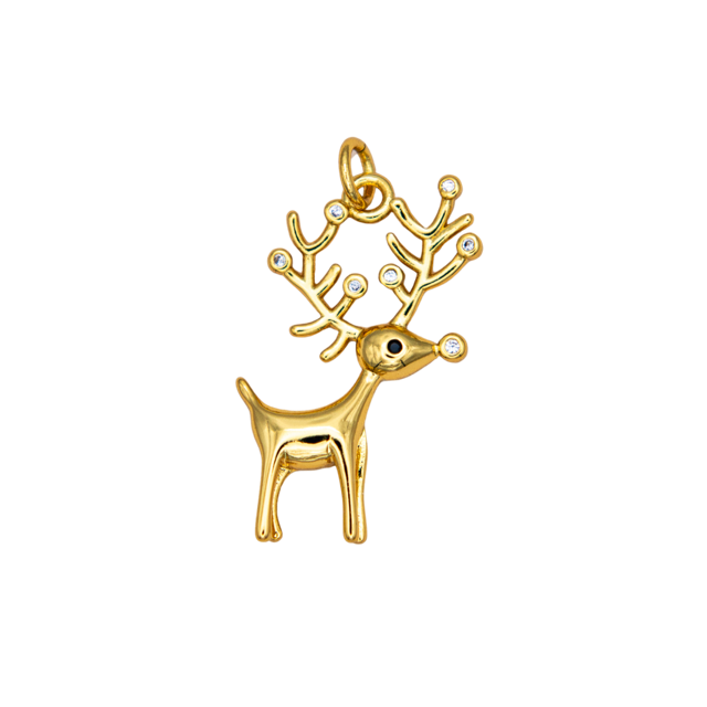 CZ Reindeer Charm