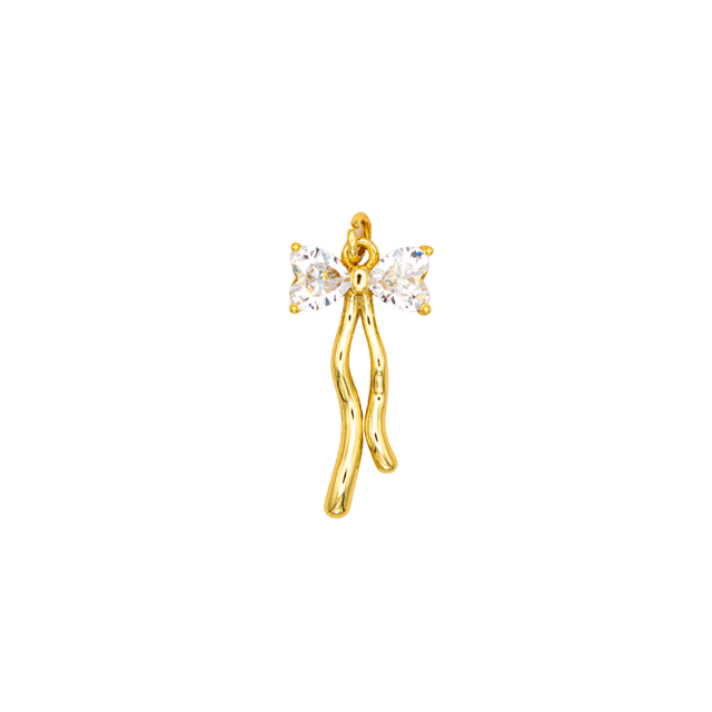 CZ Ribbon Bow Mini Charm