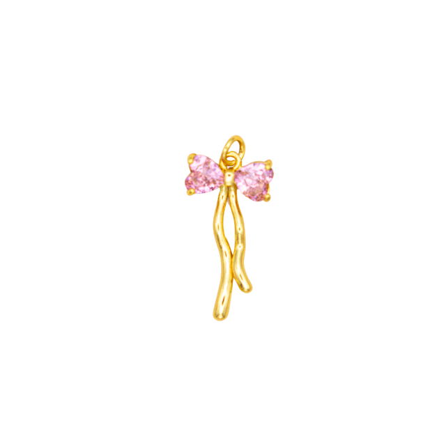 CZ Ribbon Bow Mini Charm