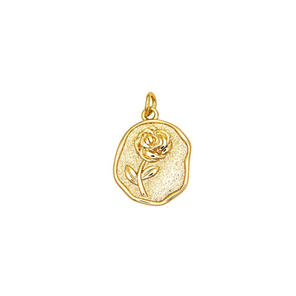 Textured Oval Rose Charm