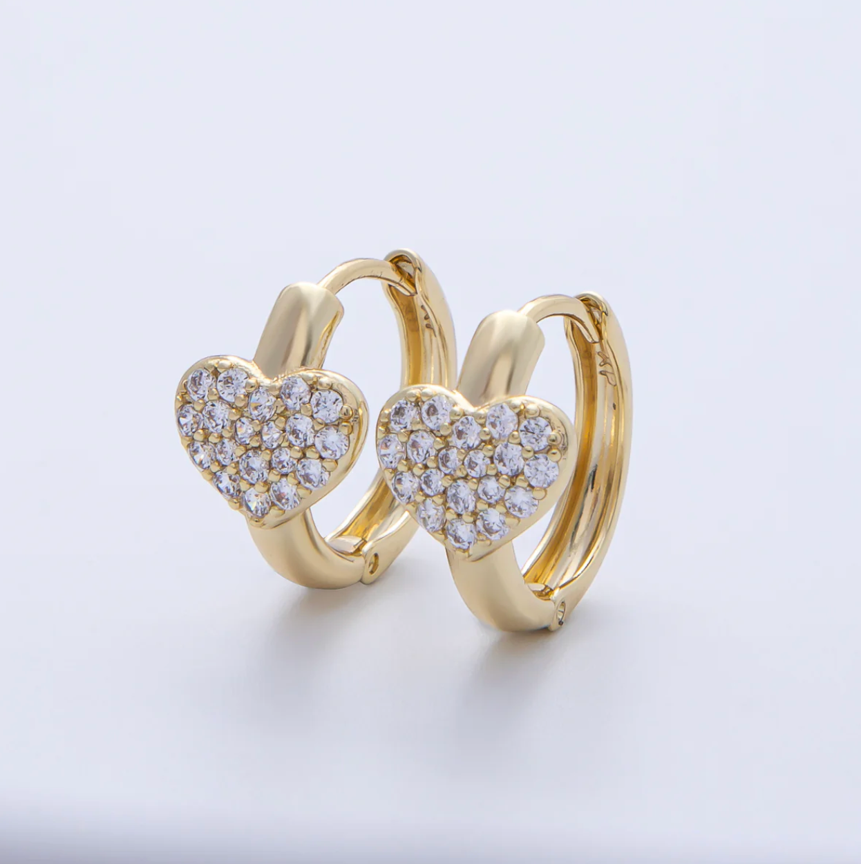 Micro CZ Filled Heart Huggie
