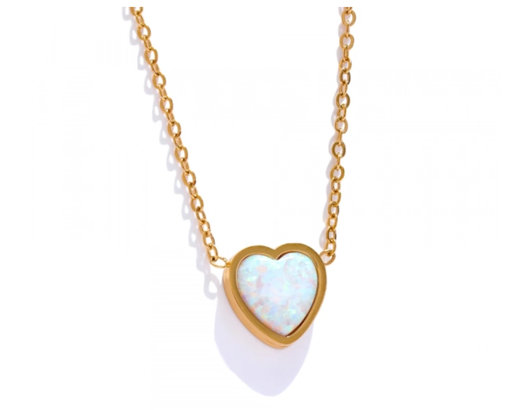 Australian Opal Heart Necklace