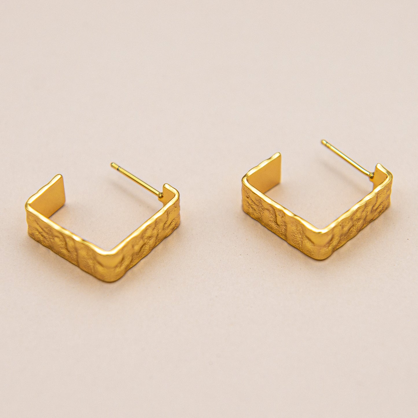 Hammered Square Earrings