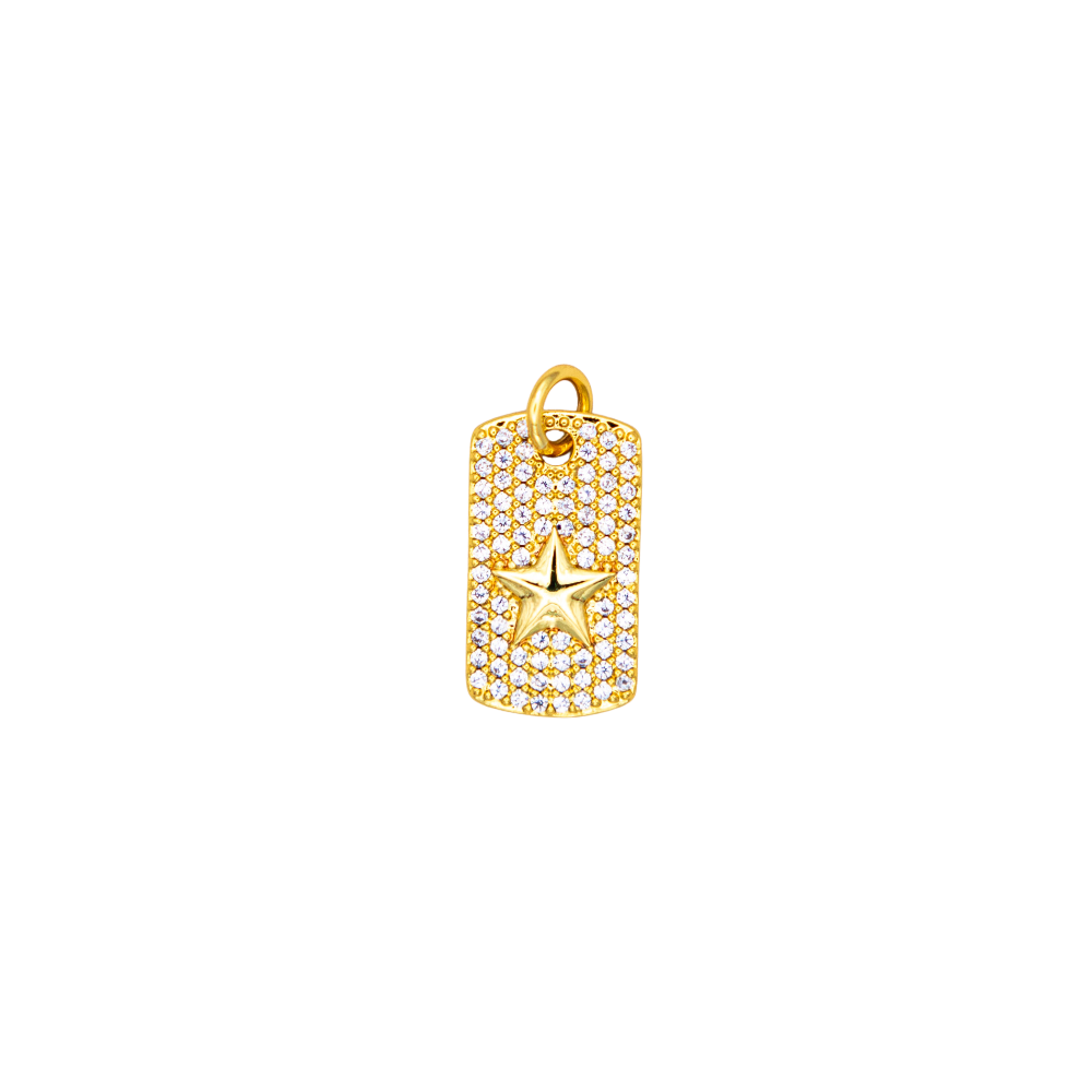 Square Crystal Star Charm