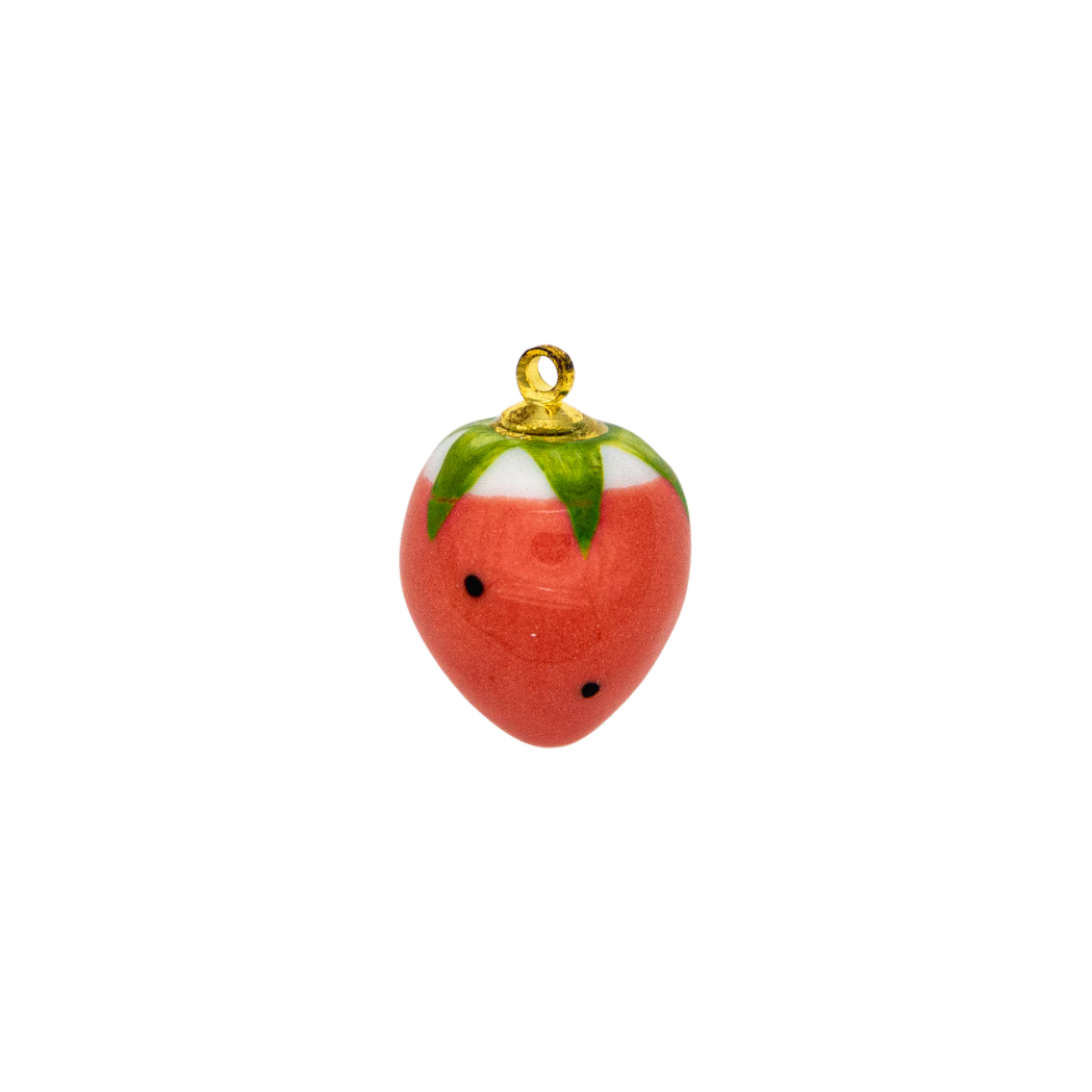 Colorful Ceramic Strawberry Charm