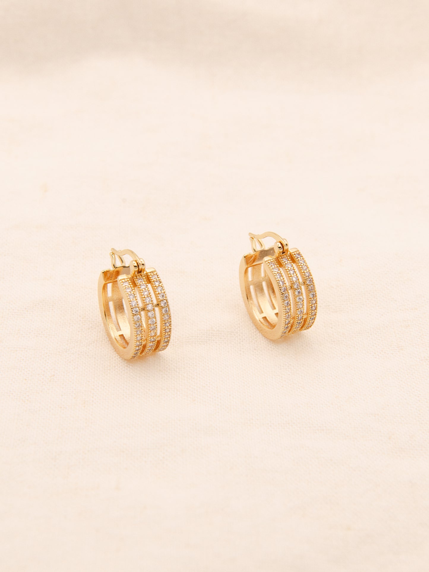 Triple Layer Huggie Earrings