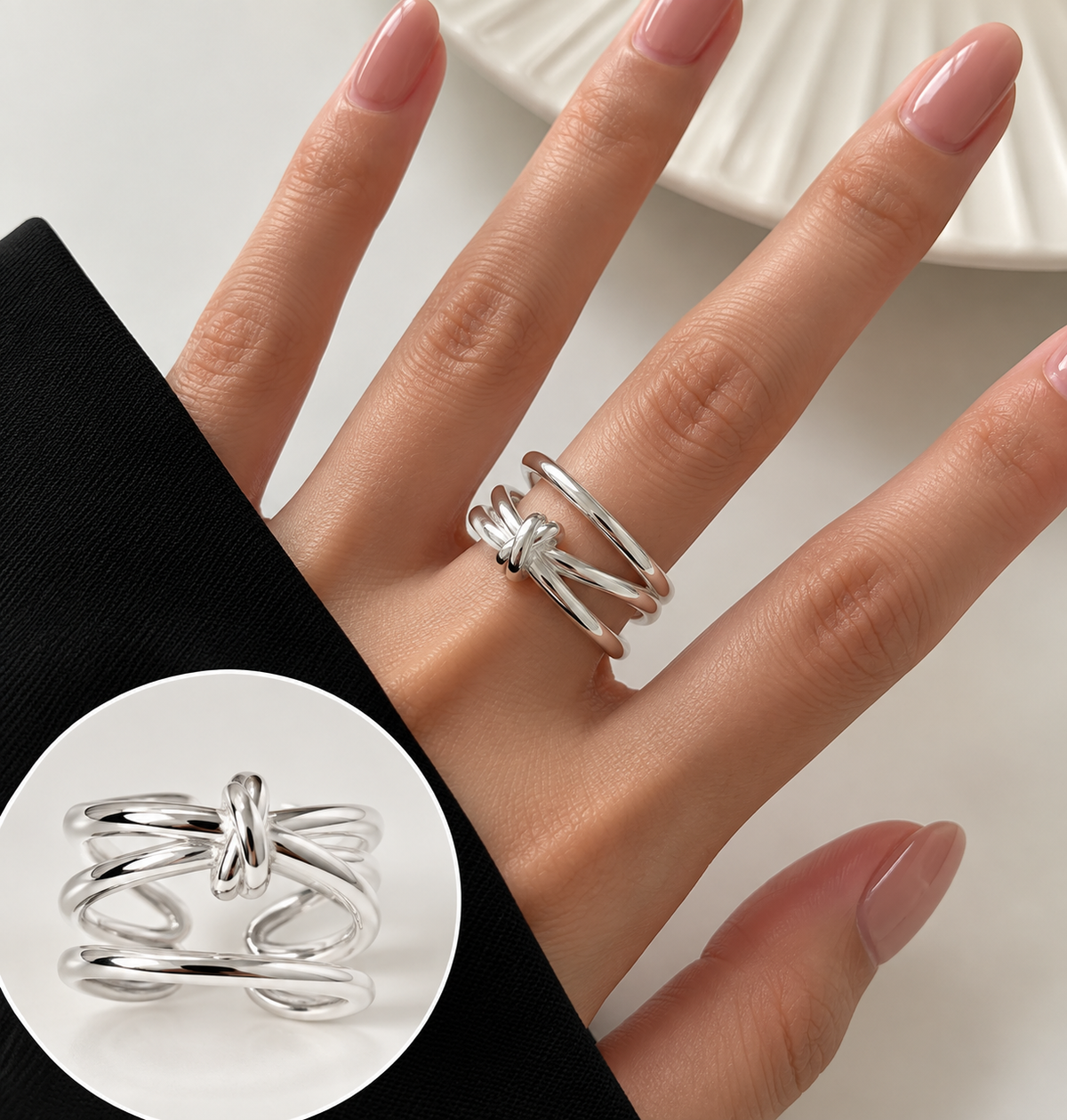 Sterling Silver Entwined Ring