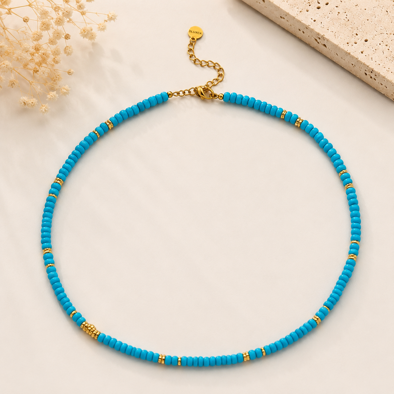 Turquoise Tide Beaded Necklace