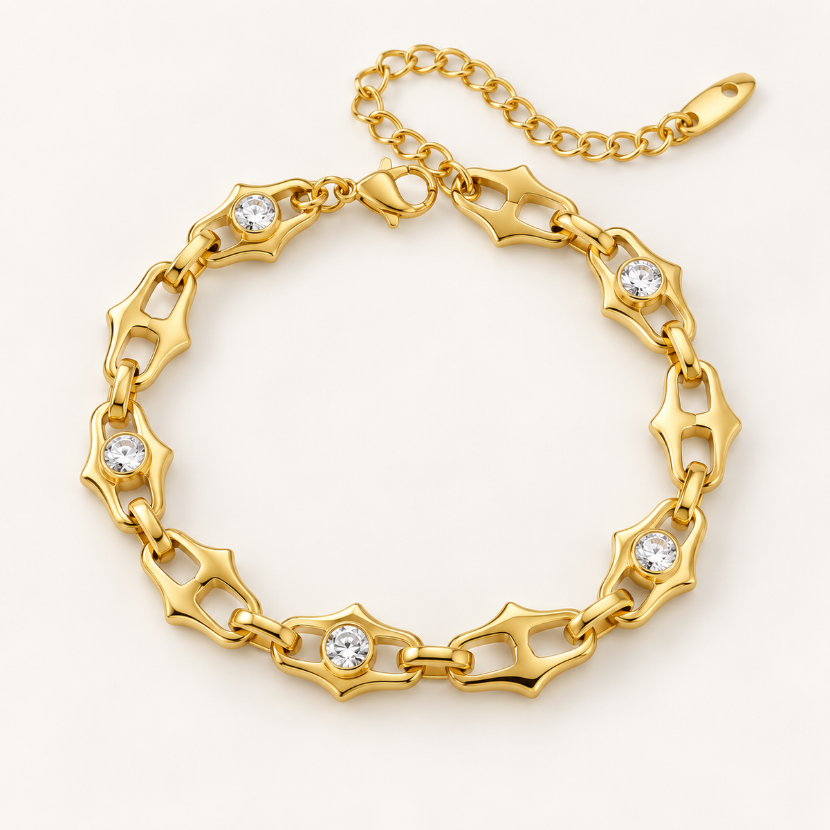 Inlay White Zircon Hollow Bracelet