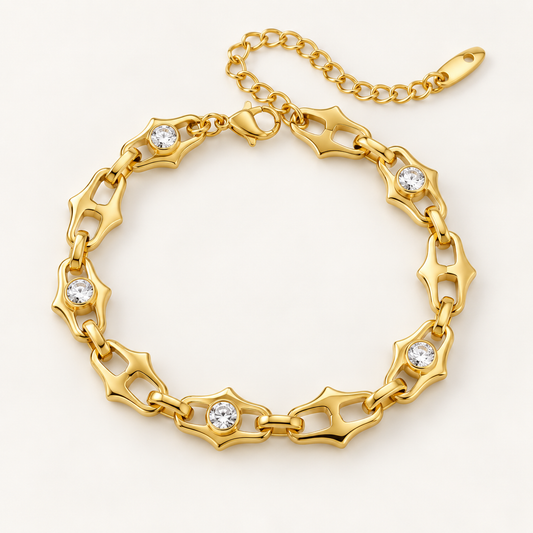 Inlay White Zircon Hollow Bracelet