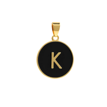 Black Letter Pendant Charm