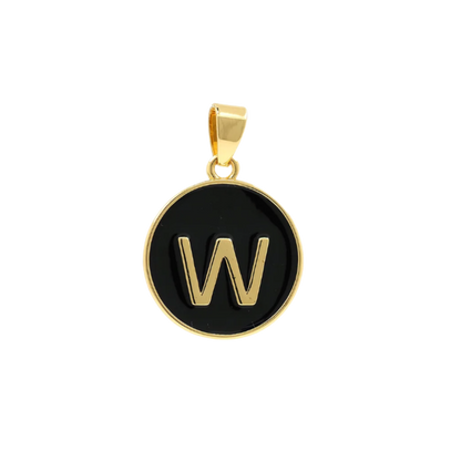 Black Letter Pendant Charm
