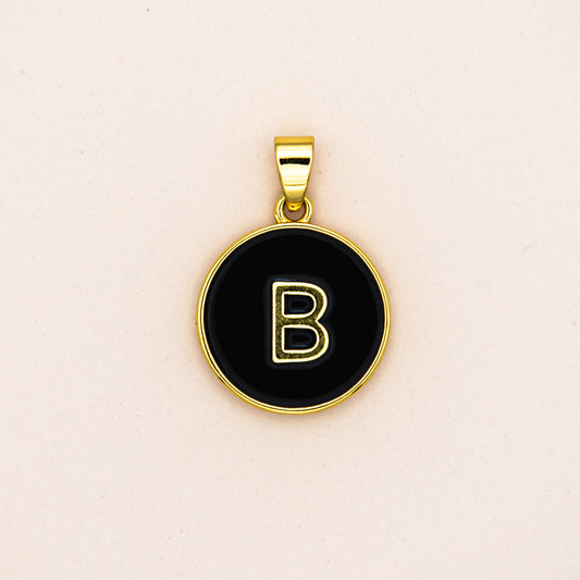 Black Letter Pendant Charm