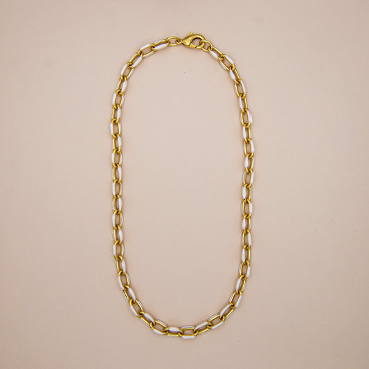 White Enamel Cable Chain