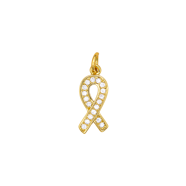Micro Paved Cancer Awareness Charm