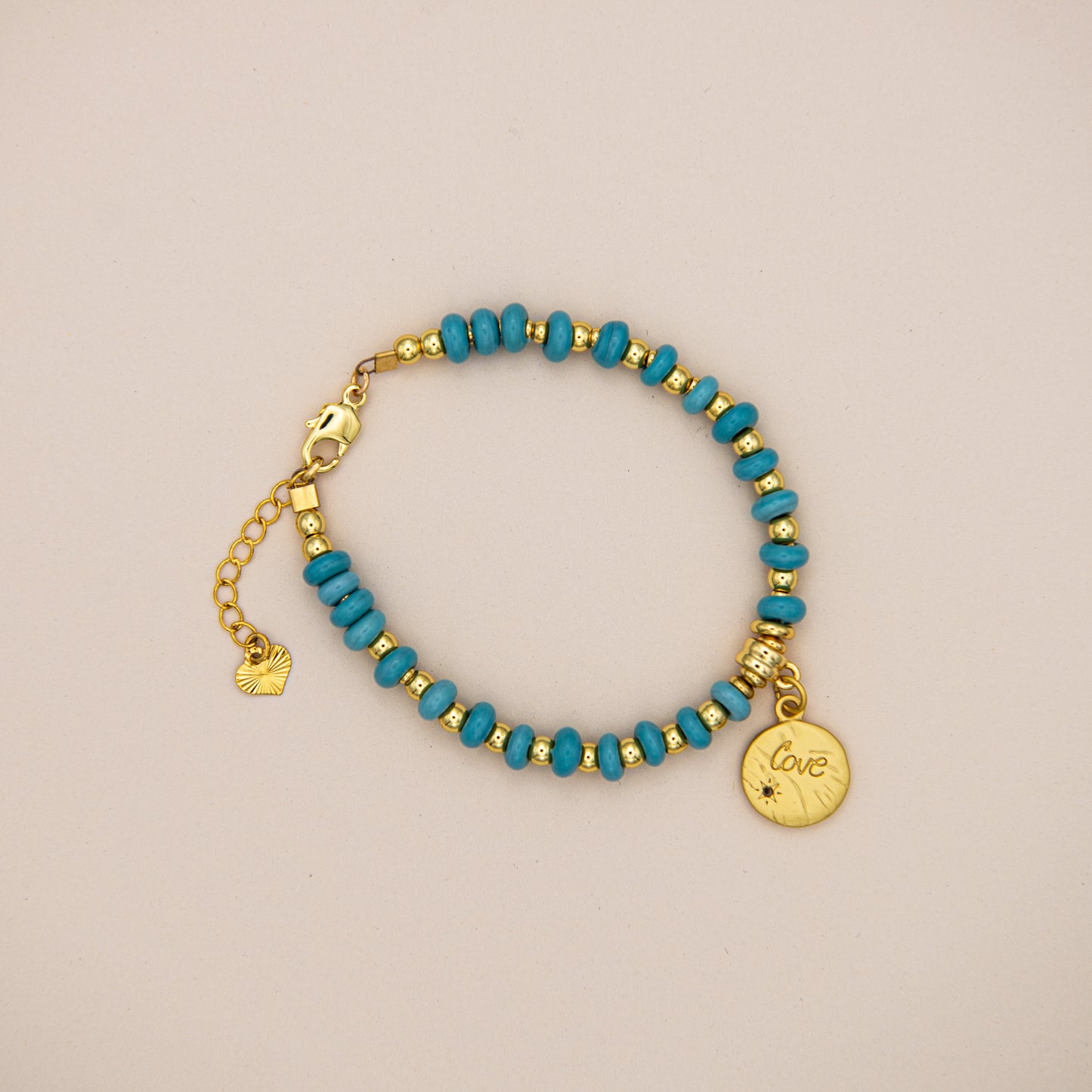 Baby Blue Love Beaded Bracelet