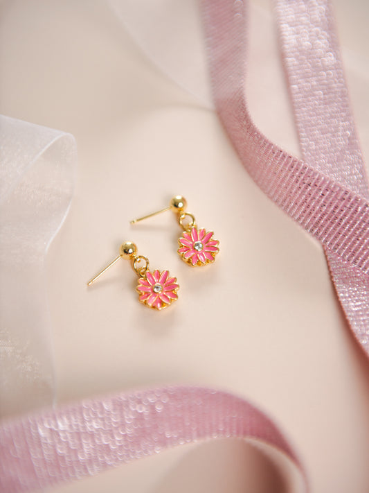 Coral Daisy Earrings