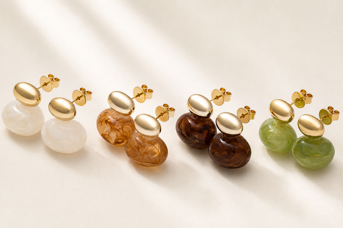 Golden Resin Drop Earrings