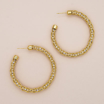 Pearl Intertwined Hoop Earrings