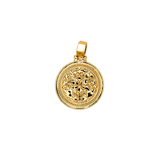 Hammered Round Abstract Pendant