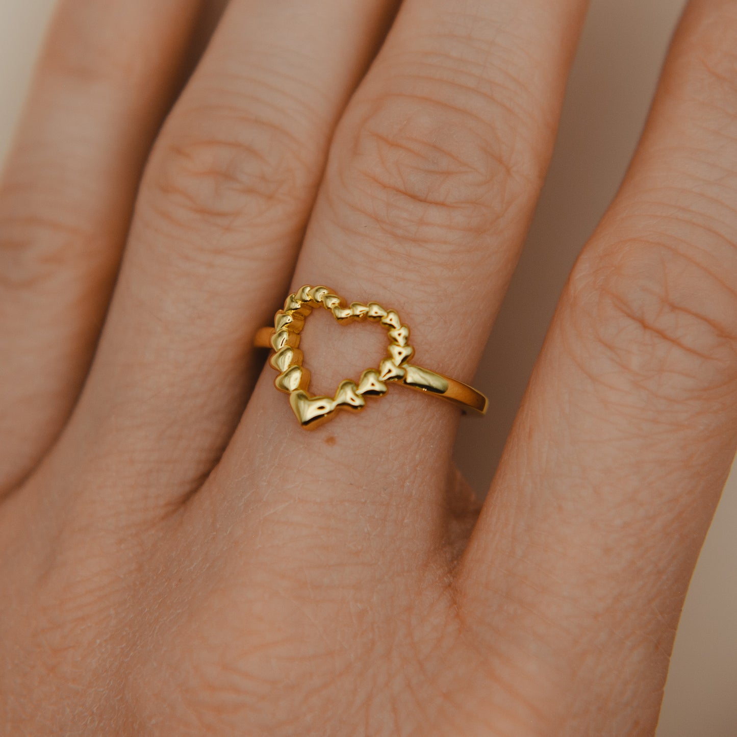 Open Heart Gold Ring