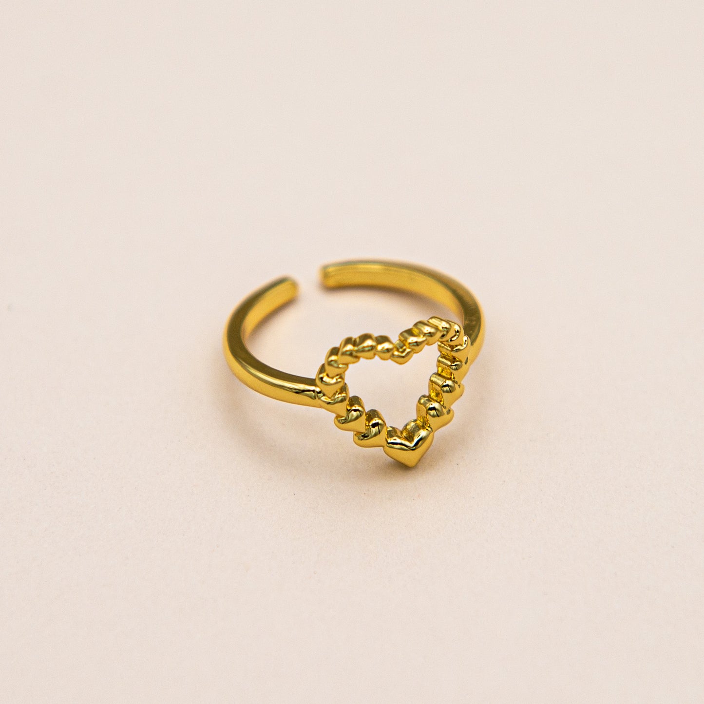 Open Heart Gold Ring