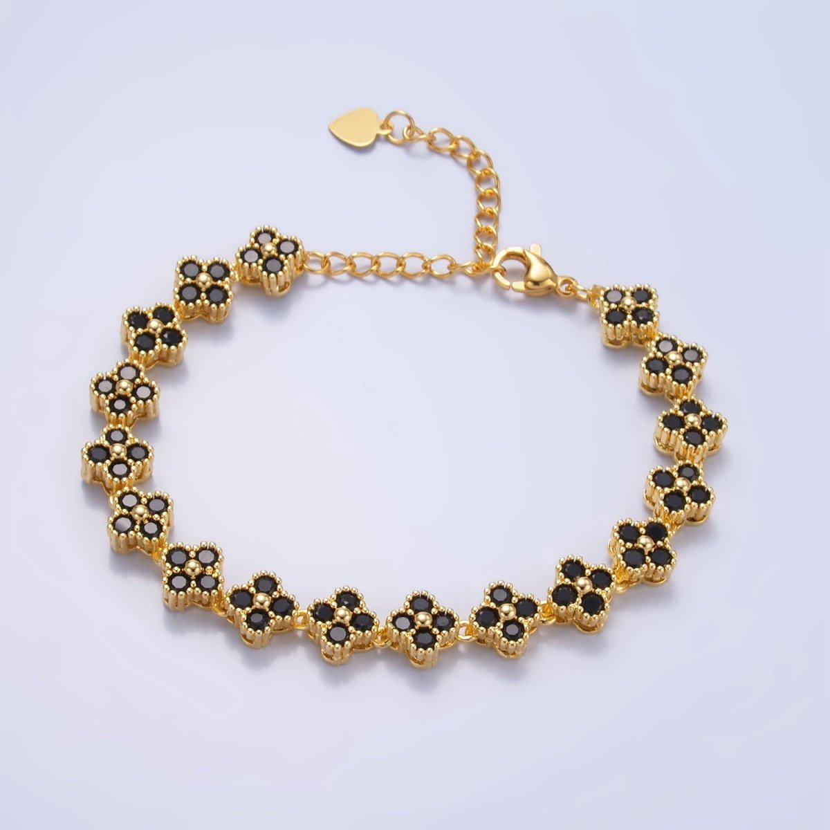CZ Clover Tennis Bracelet