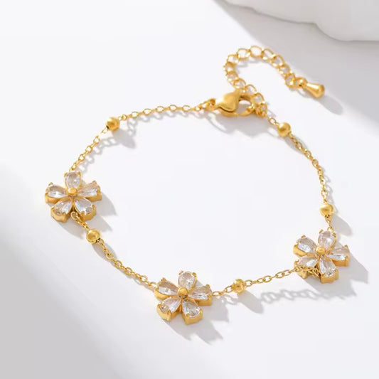 CZ Daisy Satellite Bracelet