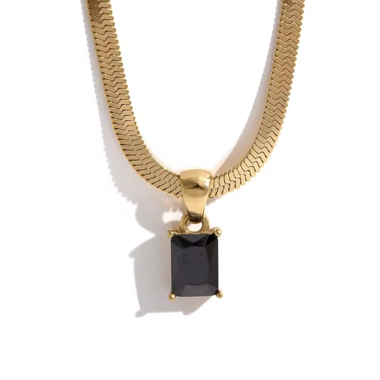 Exquisite Geometric Square CZ Snake Chain