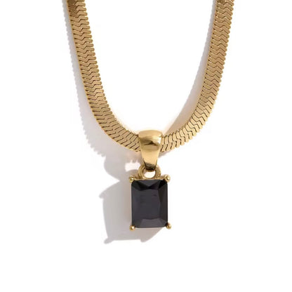 Exquisite Geometric Square CZ Snake Chain
