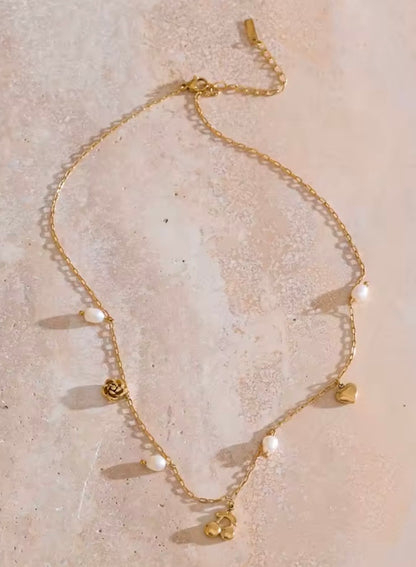 Natural Pearl, Heart, Cherry, Drop Necklace