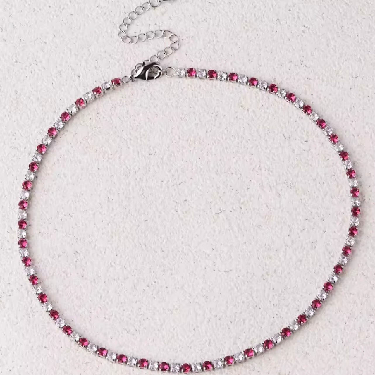 Iced Cubic Zircon Tennis Necklace
