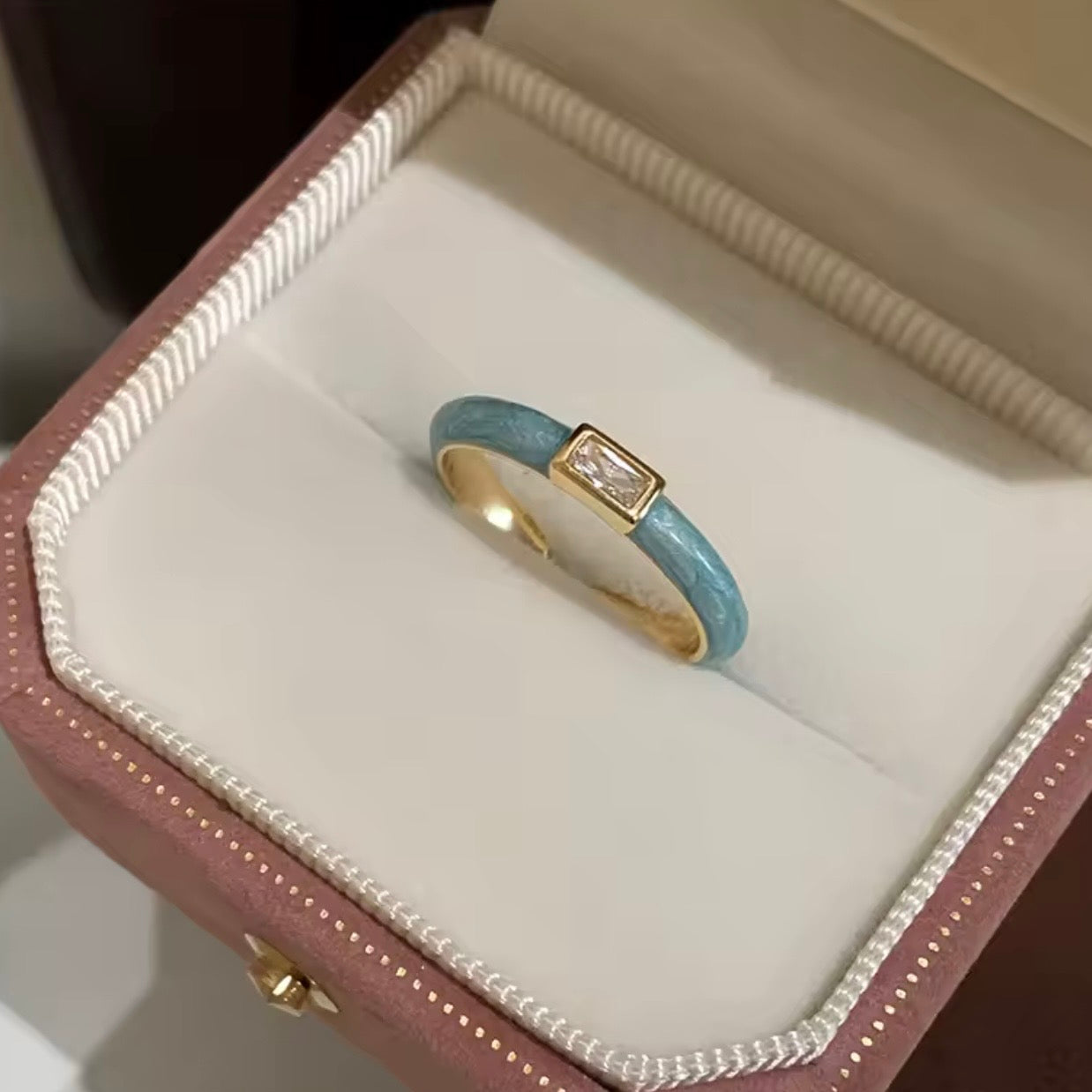 Drip Glaze Sweet Turquoise Ring
