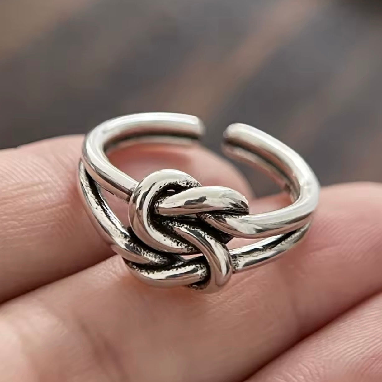 Sterling Retro Double Knot Ring