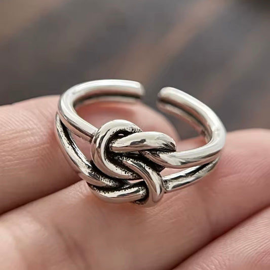 Sterling Retro Double Knot Ring